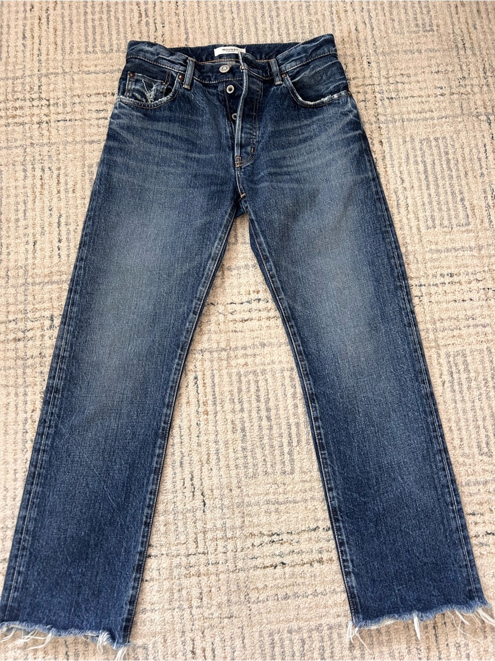 Moussy Vintage button fly Straight-Leg Washed Blue Jeans tagged 27 fits like 26